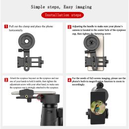 Upgrade Universal Cell Phone Adapter Bracket Clip Mount Rotary Clamp Soft Rubber Material for Binocular Monocular Telescope CM-9