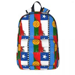Backpack Chile Mapuche Mix Chilean Native Backpacks Student Book Bag Shoulder Laptop Rucksack Waterproof Children School