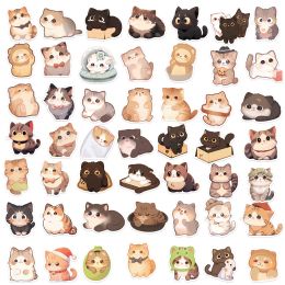 50pcs Kawaii Cat Kitty Stickers Cute Animal Decals Kids Toys Scrapbook Laptop Phone Stationary Guitar Suitcase Car Sticker