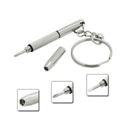 Three-in-one Multi-functional Mini Screwdriver Keychain Key Ring, Sunglasses Watch Glasses and Other Portable Maintenance Tools