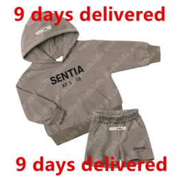 9 days delivered dhgate Ess Boys Girls Designer Clothes Baby Pullover Hoodies Two Piece Plush Set Kids Luxury Tracksuits 12 Children Hooded Pants Sweatershirt Hoodi