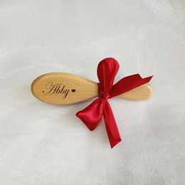 Party Favour Customised Baby Shower Care Hair Brush Pure Natural Wool Wood Comb Born Massager Multi-Size Gift