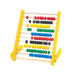 Toddlers Mathematics Toy Beads Game Kids 10 Row Wooden Counting Frame Abacus