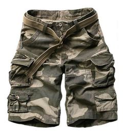 2019 Summer Men Army Green Camouflage Shorts Casual Camo Kneelength Mens Cargo Short Trousers Bermudas Hombre Shorts With Belt Y15803475