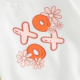 Clothing Sets Toddler Baby Girls Clothes Long Sleeve Crewneck Sweatshirt Top Floral Donut Print Flared Pants 2PCS Infant