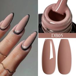 Mtssii Chocolate Brown Colour Gel Nail Polish Autumn Semi Permanent Gel Varnishes For Christmas Nail Art Designs Matte Top Coat