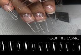 240pcsbag Gel X Nails Extension System Full Cover Sculpted Clear Stiletto Coffin False Nail Tips2615842
