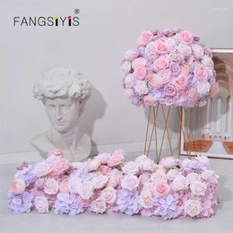 Decorative Flowers Artificial Rose Hydrangea Table Centrepiece Flower Ball Wedding Decoration Arrangement Party Stage Props Runner Row