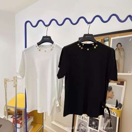 Men's T-shirts Summer Niche Design with Side Fabric Strap Adjustable Waist Round Neck Short Sleeved T-shirt