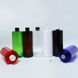 Storage Bottles 15pcs 500ml Empty Round Travel Plastic Lotion Bottle Shampoo 500cc Liquid Soap Skincare Water