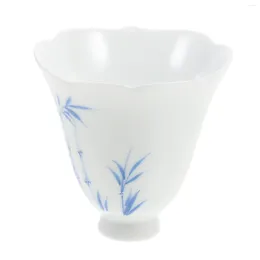 Wine Glasses White Porcelain Hand Painted Tea Cup Ceramic Tasting Vintage Office Coffee Decor