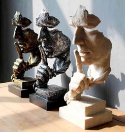 Nordic Simple Abstract Sculpture Figurine Ornaments Thinker Statue Home Office Modern Art Resin Decor Christmas Decoration Gifts139490588