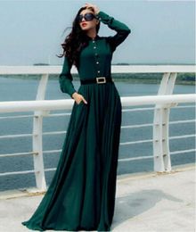 Whole 2015 new arrival Kaftan Abaya Islamic Muslim Womens Long Sleeve Vintage Long Maxi Dress women fashion dress7024379