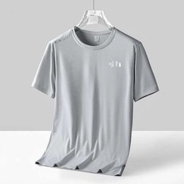 Designer Luxury Chaopai Classic Summer trend Ice Silk sports T-shirt Short sleeve couple breathable stretch round neck sweat absorption quick drying T-shirt