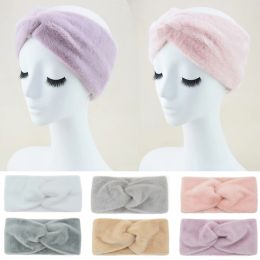 New Plush Headband Winter Warm Wide Elastic Hair Band Solid Wide Turban Ear Warmer Hairband Soft DIY Hair Accessories Headwear