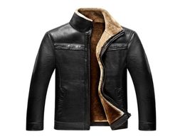 New Business casual Winter Very warm Thick Faux Fur Leather Jacket Faux Leather Coat Plus Size flocking Zipper coat highquality1663308