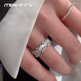 Wedding Rings Mewanry Sparkling Geometric Zircon For Women Couples Trendy Classic Minimalist Elegant Romantic Engagement Jewellery Gifts