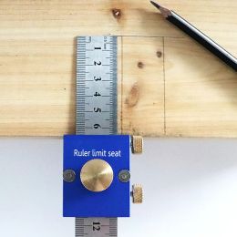 30cm/12 Inch Scribing Ruler Adjustable 90 Degrees Scale Ruler Measuring Marking Gauge Woodworking Right Angle Ruler with Stop