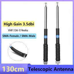 Telescopic Extendable Antenna 130cm High Gain VHF SMA-Female/Male Aerial For Baofeng UV-5RH DM-1701 Quansheng UVK5 Walkie Talkie