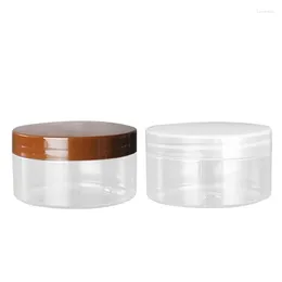 Storage Bottles 89Dia. 14pcs Transparent Pots Empty Plastic Cream Containers Lid 150ml 200ml Refillable Cosmetic Hair Mask Jars