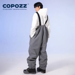 COPOZZ Thicken Snowboard Back Ski Pants All-in-one Oversized Windproof Waterproof Overalls Men Women Warm 3L Outdoor Jumpsuit