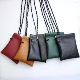 Storage Bags Mini Bag Lanyard Earphones Wallet Automatic Closing Lipstick Pouch Leather Cable Organiser Coin Purse Key