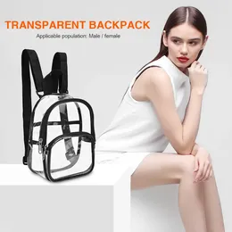 Backpack Fashion Transparent Solid Rucksack Preppy Style Student School Mini Knapsack