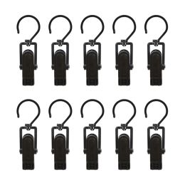10pcs Laundry Hooks Clip Super Strong Plastic Swivel Hanging Curtain Clips Clothes Pins Beach Towel Clamp Movable Hanger F26 22