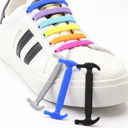 12Pcs Silicone Shoelaces for Shoes No Tie Shoe Lace Elastic Laces Sneakers Kids Adult Rubber Shoelace One Size Fits All Shoes
