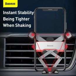 Baseus Car Phone Holder Metal Gravity Auto Air Vent Mobilephone Stand for 4.7-6.5 Inch Phone Invisibile Car Support