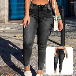 Women's Jeans Denim Pants Distressed Trousers Zipper Cuff Pockets Skinny Cargo Women
