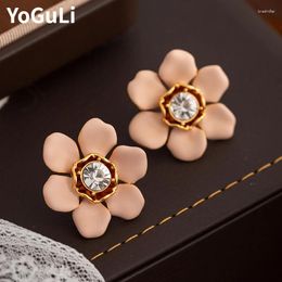 Stud Earrings Modern Jewelry Sweet Korean Temperament Flower For Girl Women Gifts Delicate Design Ear Accessories 2024 Trend