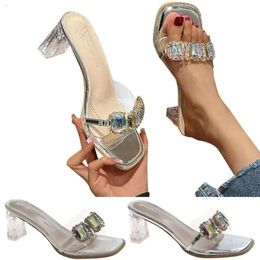 Ladies Heel Chunky Sandals for Women High Bownot Casual 56f