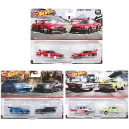 Genuine Hot Wheels Premium Car Culture 2 Pack Children Toys for Boys 1:64 Diecast MBK Van Nissan Skyline GTR Toyota Supra Ford