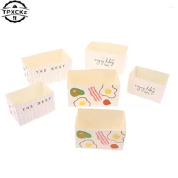 Take Out Containers 10pcs Sandwich Burger Wrapping Packaging Box Carton Toast Bread Hamburger Oilproof Paper Tray Package Pastry Bakery