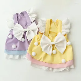 Dog Apparel Spring Summer Cute Princess Style Pet Dress Cake Big Bow Thin Cat Skirt Clothes Dresses For Puppy Cats Teddy Bear