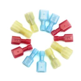 20Pcs/Set 6.3mm Red Female + Male Insulated Spade Terminals Electrical Wire Crimp Terminal Connectors Wiring Cable Plug