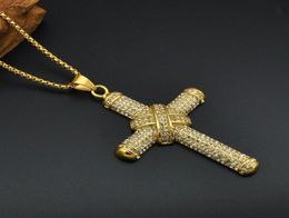 Mens Large Ice Pendant & 60cm Necklace Gold Colour Bling 18K Gold Plate Chain5282886