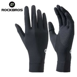 Sports Gloves ROCKBROS Fishing Gloves Sunscreen Anti UV Outdoor Breathable Driving Non-Slip Summer UPF50+ Cycling Thin Q240525