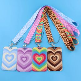 Colourful Love Keychain Lanyard Art Minimalist Heart Neck Straps For Keys Students ID Card Badge Holder Lariat Jewellery Accessory