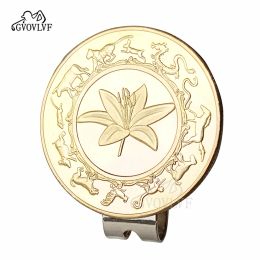 Removable Golf Ball Marker year of the Golden DragonWith Magnetic Hat Cap Clips Gift For Golfer Boys Girl Alloy Marker