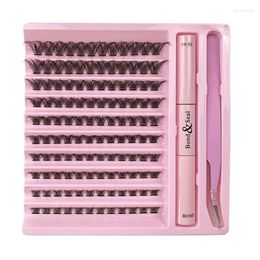 False Eyelashes DIY Eyelash Extension With Glue And Tweezers D Curl Mixed Length Fluffy Volume Clusters Natural Wispy Lashes Soft Tip Like