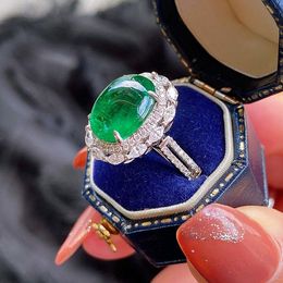 Vintage Jade Zircon Finger Ring White Gold Filled Engagement Wedding Band Rings for Women Men Promise Party Jewellery Gift Irgnt