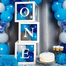 Party Supplies 1st Birthday Transparent Alphabet Balloon Box Wedding Custom Name Decor One Decorations Kids Baby Shower Boy Girl