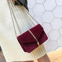 Shoulder Bags Retro Gold Velvet Crossbody Bag Women Elegant Long Chain Autumn Winter Messenger Female Tote Vintage Handbags