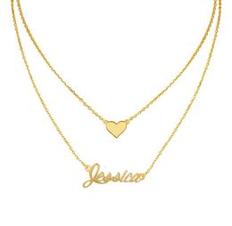 Personalized Name Spaced Necklace for Women Fashion Gift Birthday Customized Any Name Layers Chain pendant Necklace Jewelry Gold 5967166