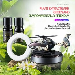 Car Fragrance Solar Car Air Freshener Auto Rotating Dashboard Fragrance Camouflage Helicopter Essential Oil Diffuser Decoration