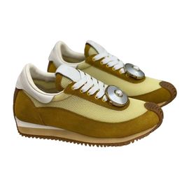 2024 Mens and womens casual shoes in nylon and suede Lace up sneaker with a soft upper and honey rubber waves sole top cowhide shoes