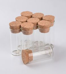 12ml Empty Glass Test Tube Bottles With Cork Stopper Transparent Mini Vials Jars Food Spice Bottles 100pcs 3006117