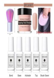 8Pcsset Dipping Nail Glitter Powder Kits Nude Pink Gradient French Chrome Pigment Natural Fast Dry Without Lamp Cure 64pcs9727061